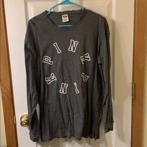 Gray pink long sleeve tee